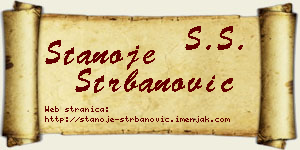Stanoje Štrbanović vizit kartica